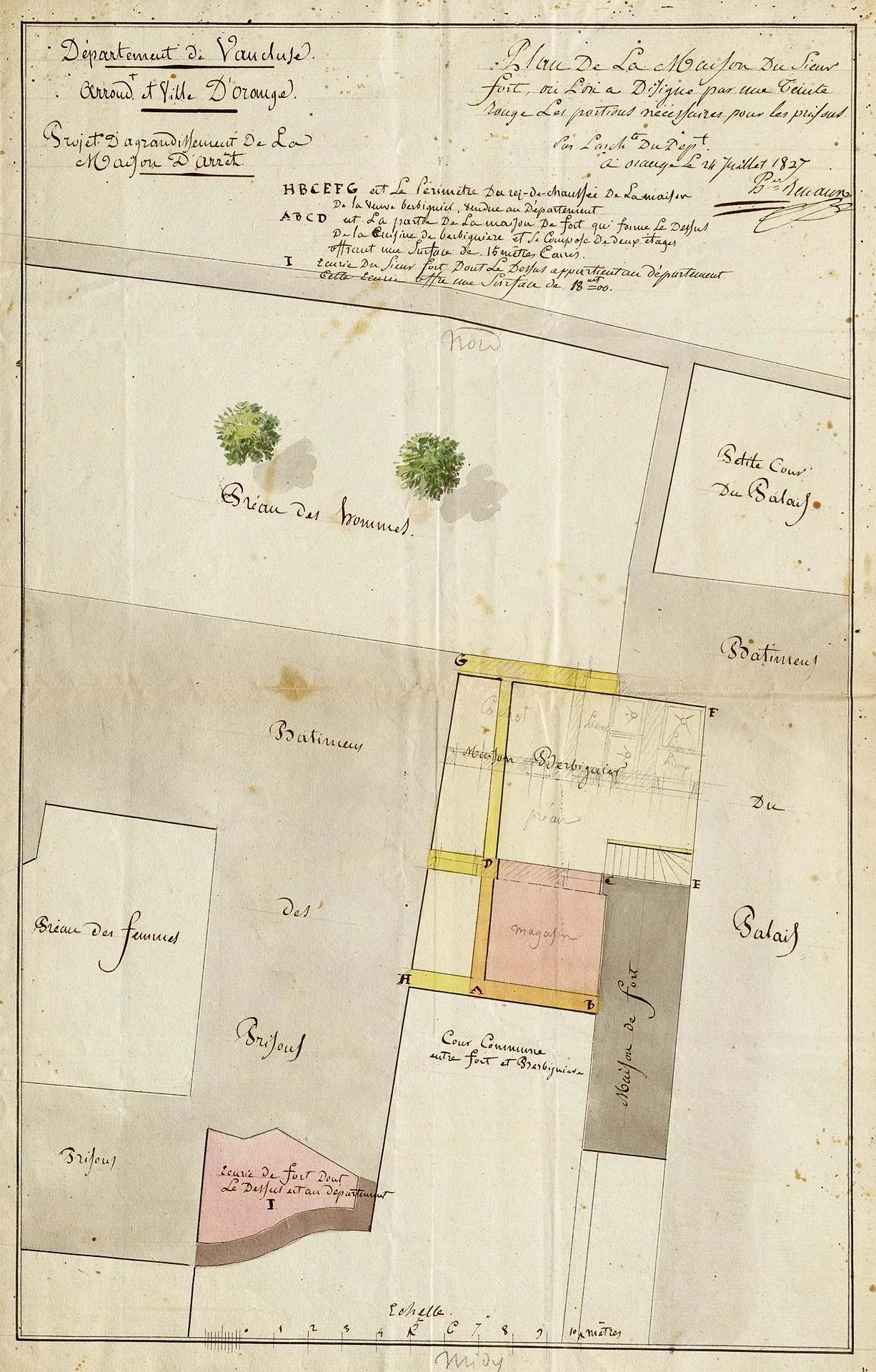 Plan aquarellé