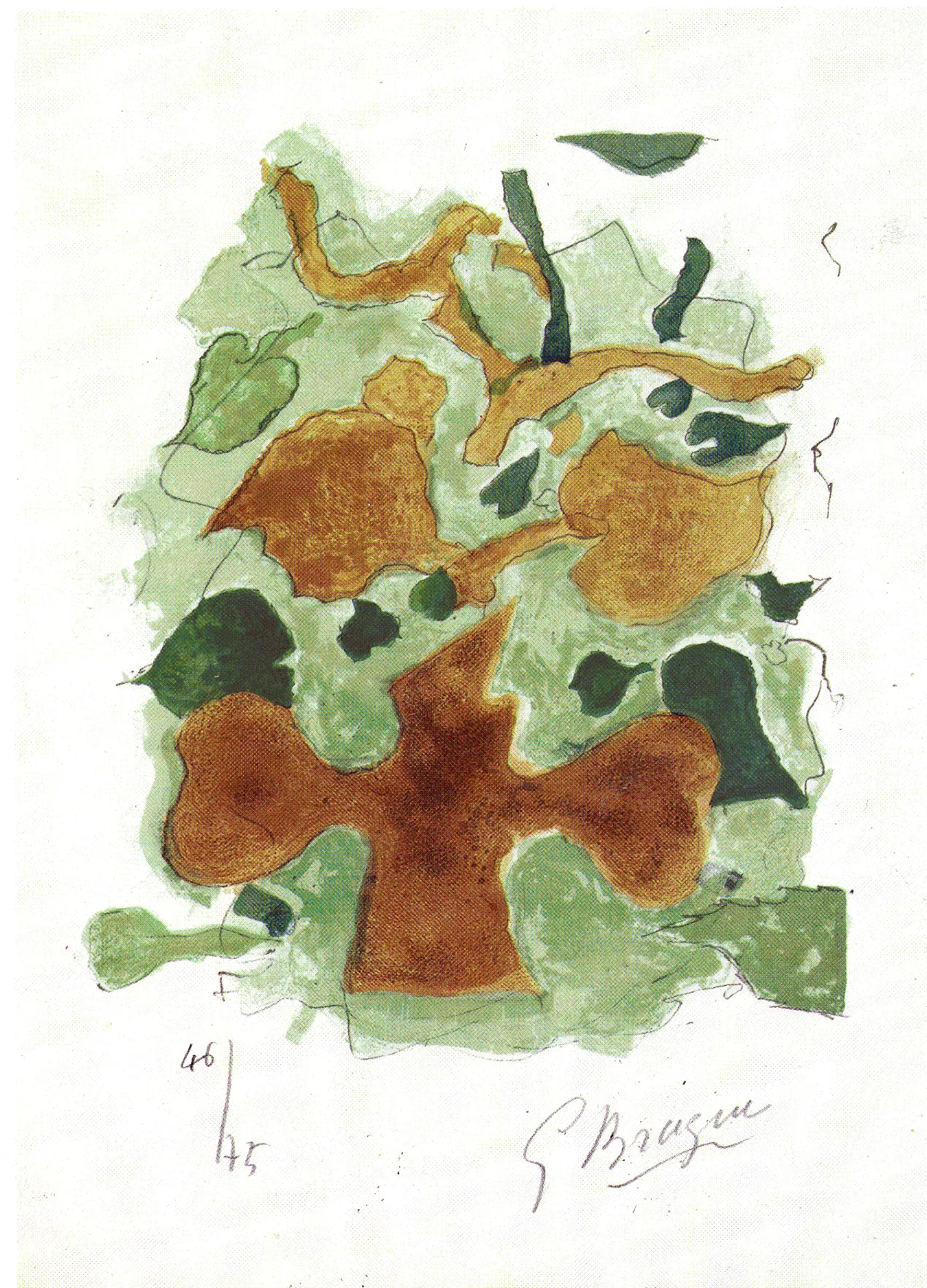 Nature morte dans les tons marron et vert