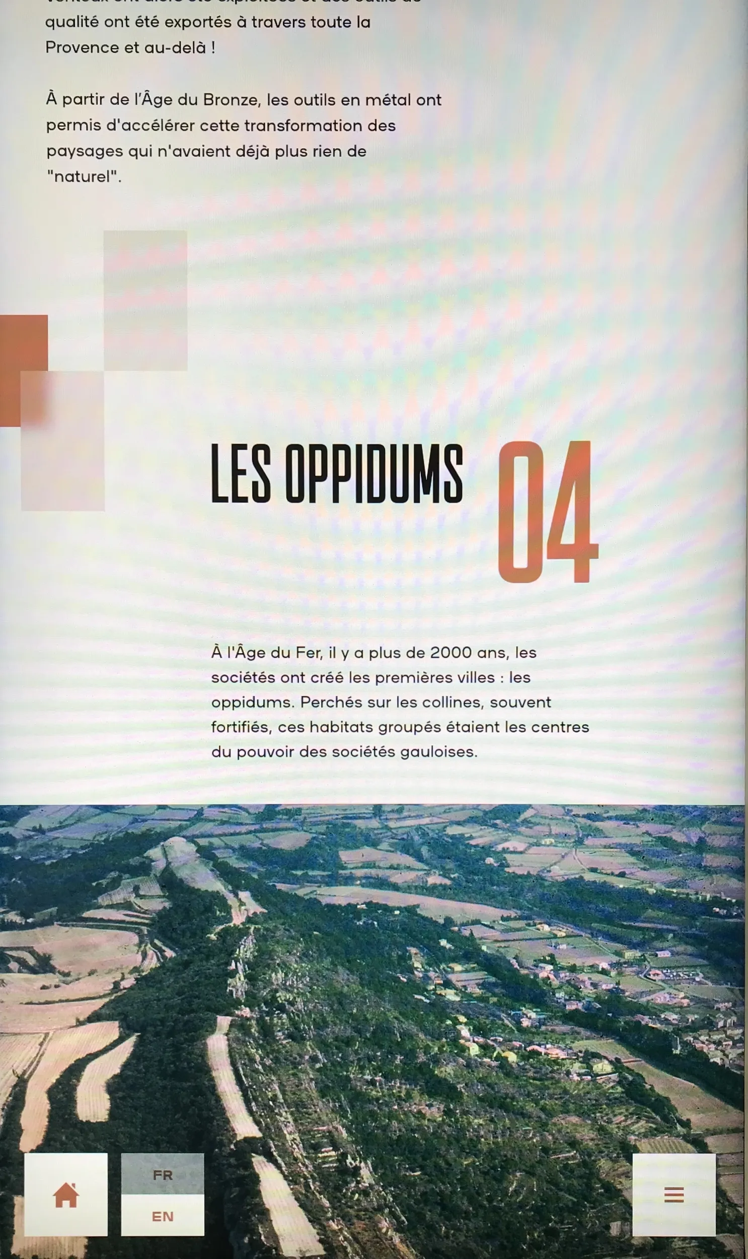 L'image introduit une présentation sur les oppidums