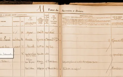 Page de registre manuscrite (détail)