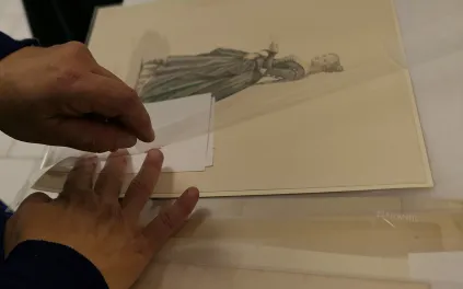 Protection d'une gravure figurant Laure de sade, muse de François Pétrarque