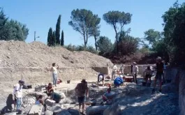 Vue d'un chantier de fouille archéologique