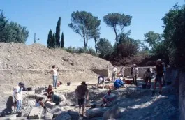 Vue d'un chantier de fouille archéologique